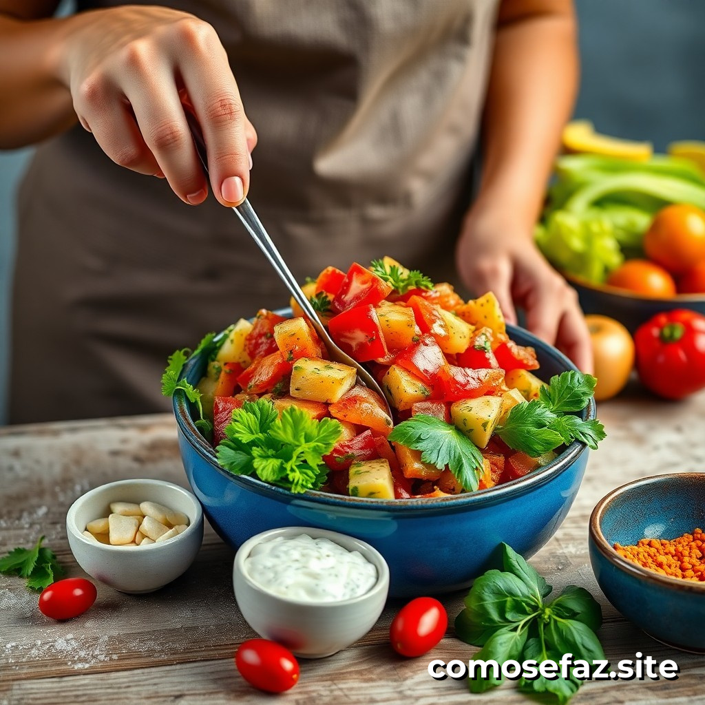 Preparando um Delicioso Prato de Comida Saudável com Ingredientes Econômicos
