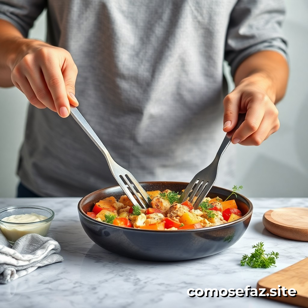 Preparando um delicioso prato de comida saudável e econômica com ingredientes em promoção