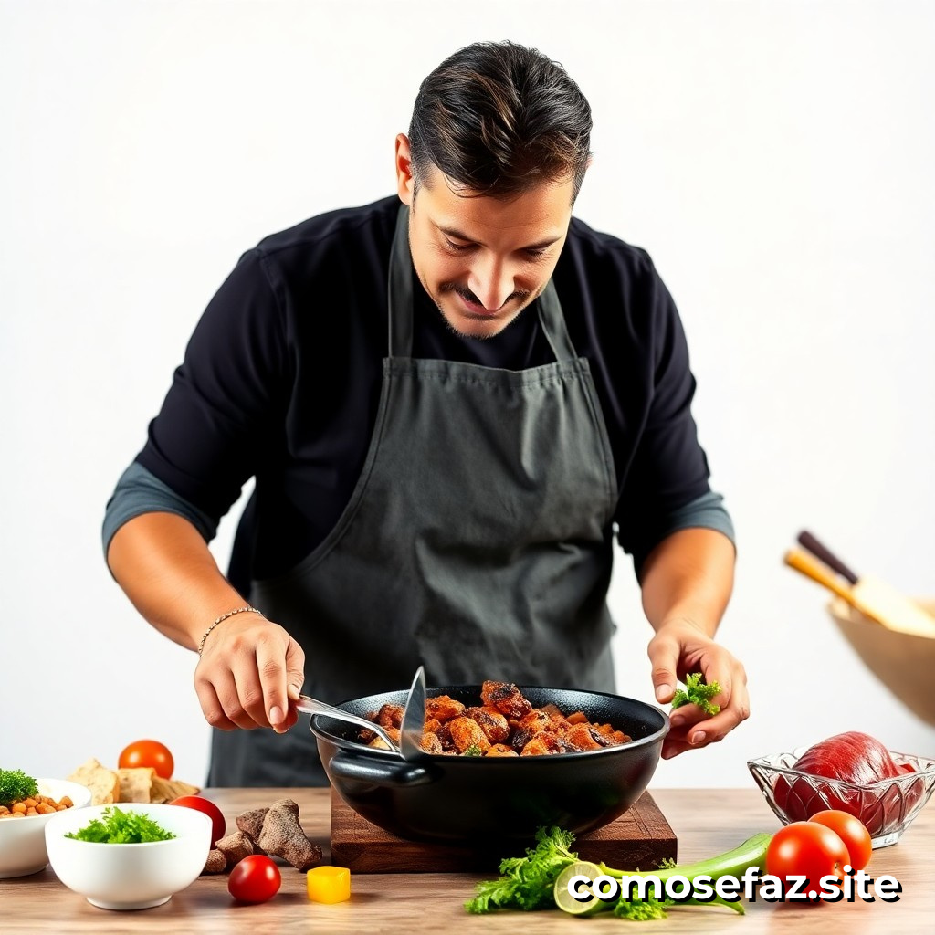 Preparando um delicioso prato de comida saudável e econômica para a semana