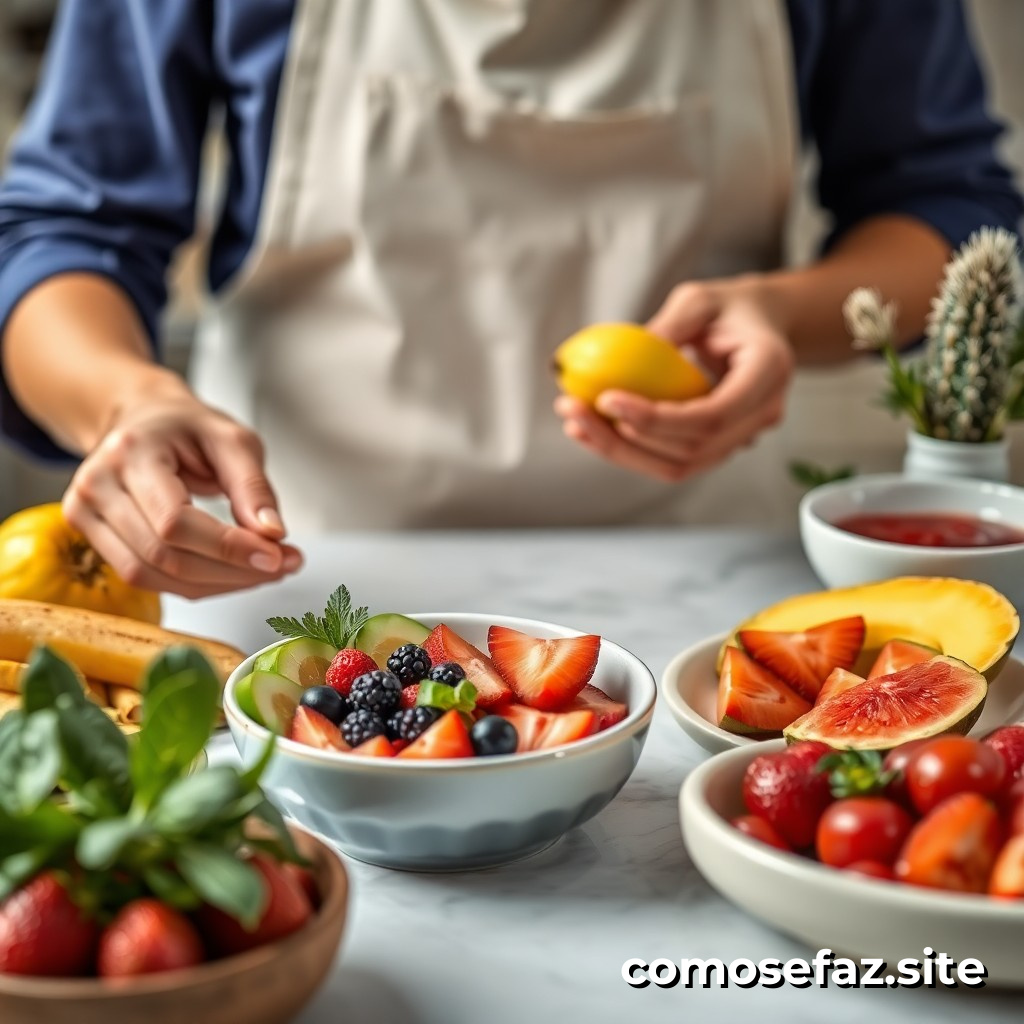 Preparando um Delicioso Prato de Frutas Frescas para o Verão