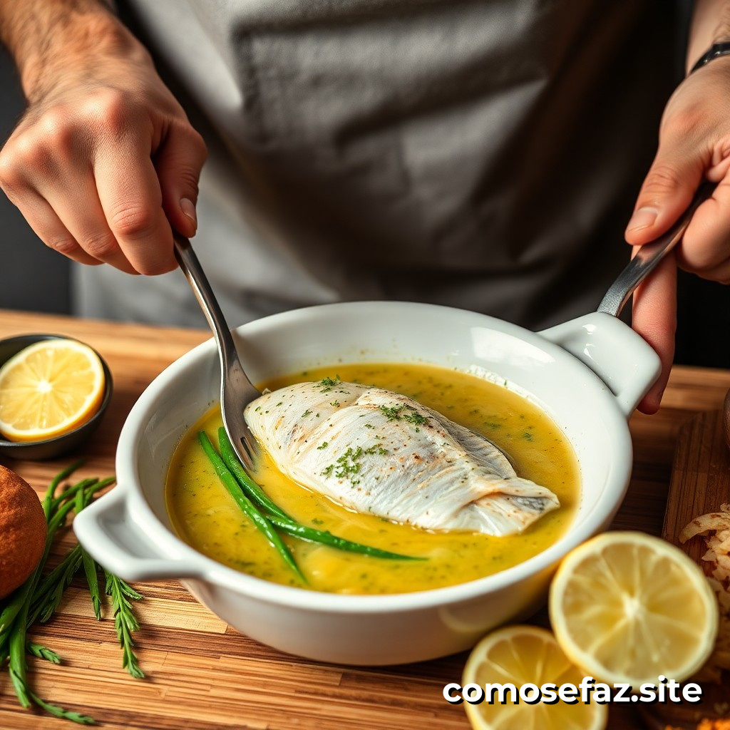 Preparando um Delicioso Prato de Peixe Grelhado com Molho de Limão e Ervas