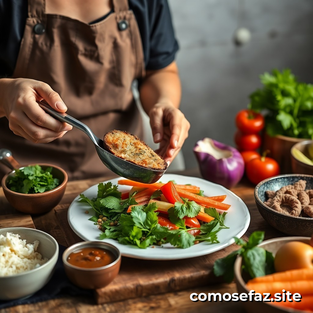 Preparando um jantar saudável e econômico com ingredientes locais