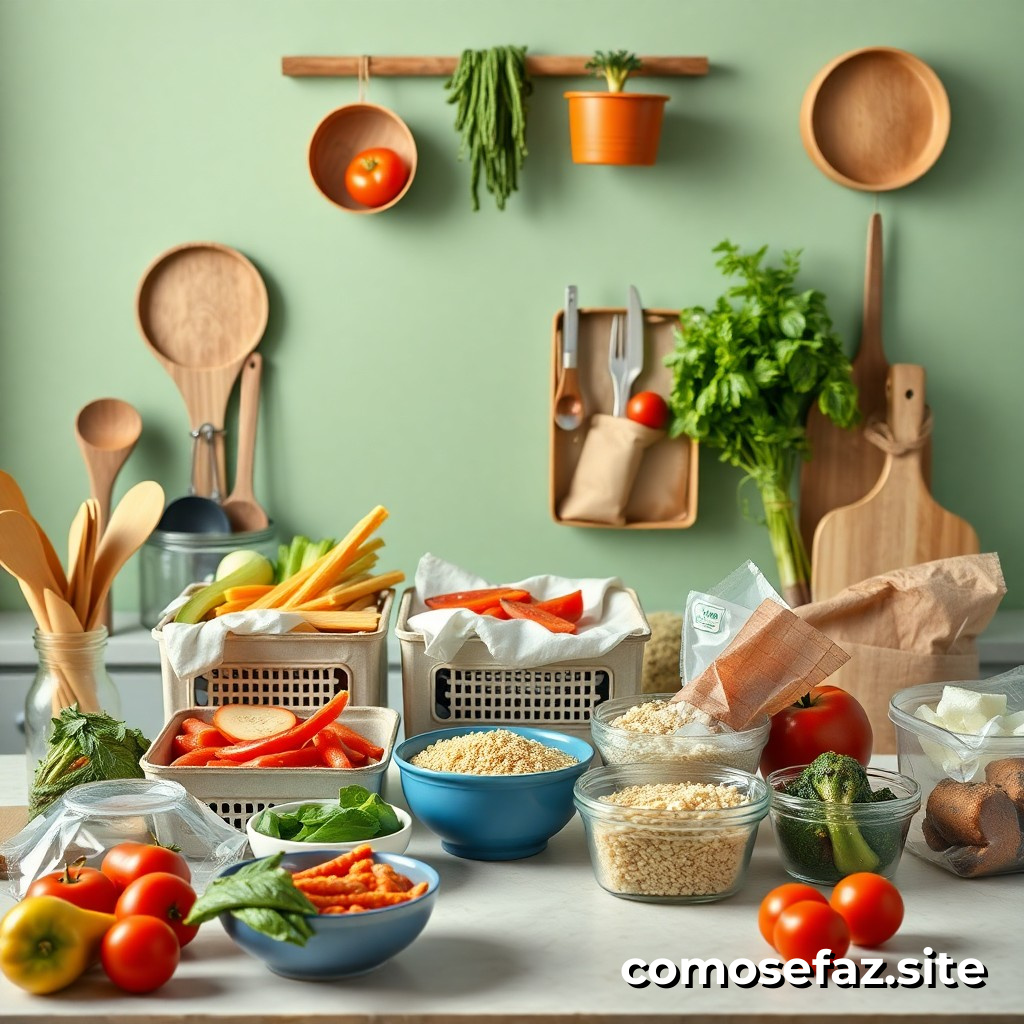 Preparando um kit de alimentos saudáveis e econômicos para a semana