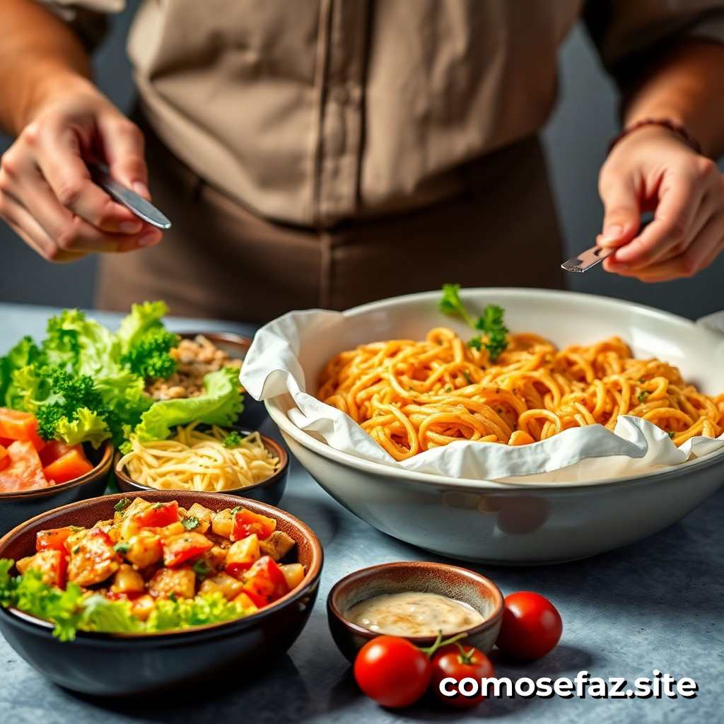 Preparando um menu de comidas saudáveis e deliciosas para uma semana de trabalho