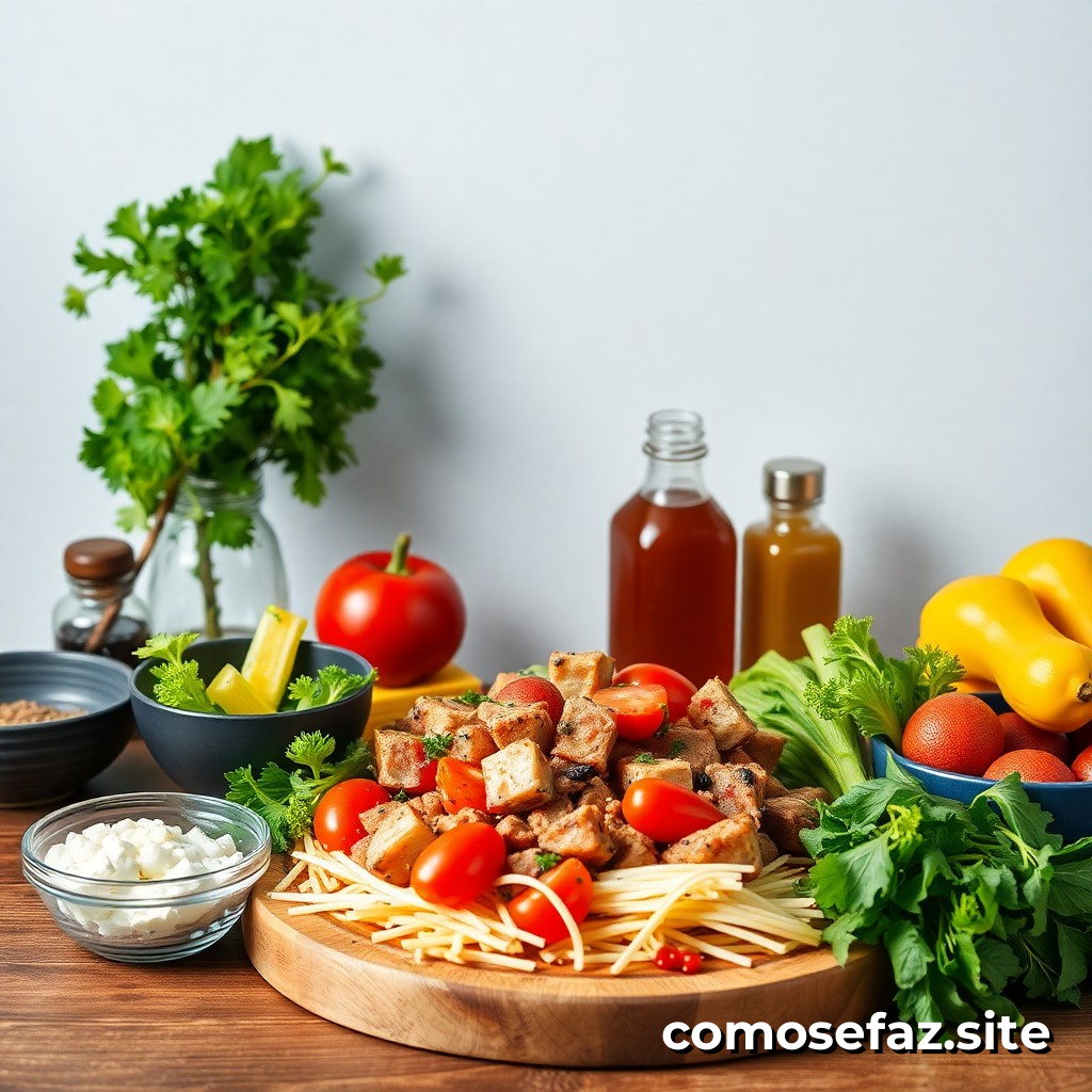 Preparando um Prato de Comida Saudável com Ingredientes Economáticos