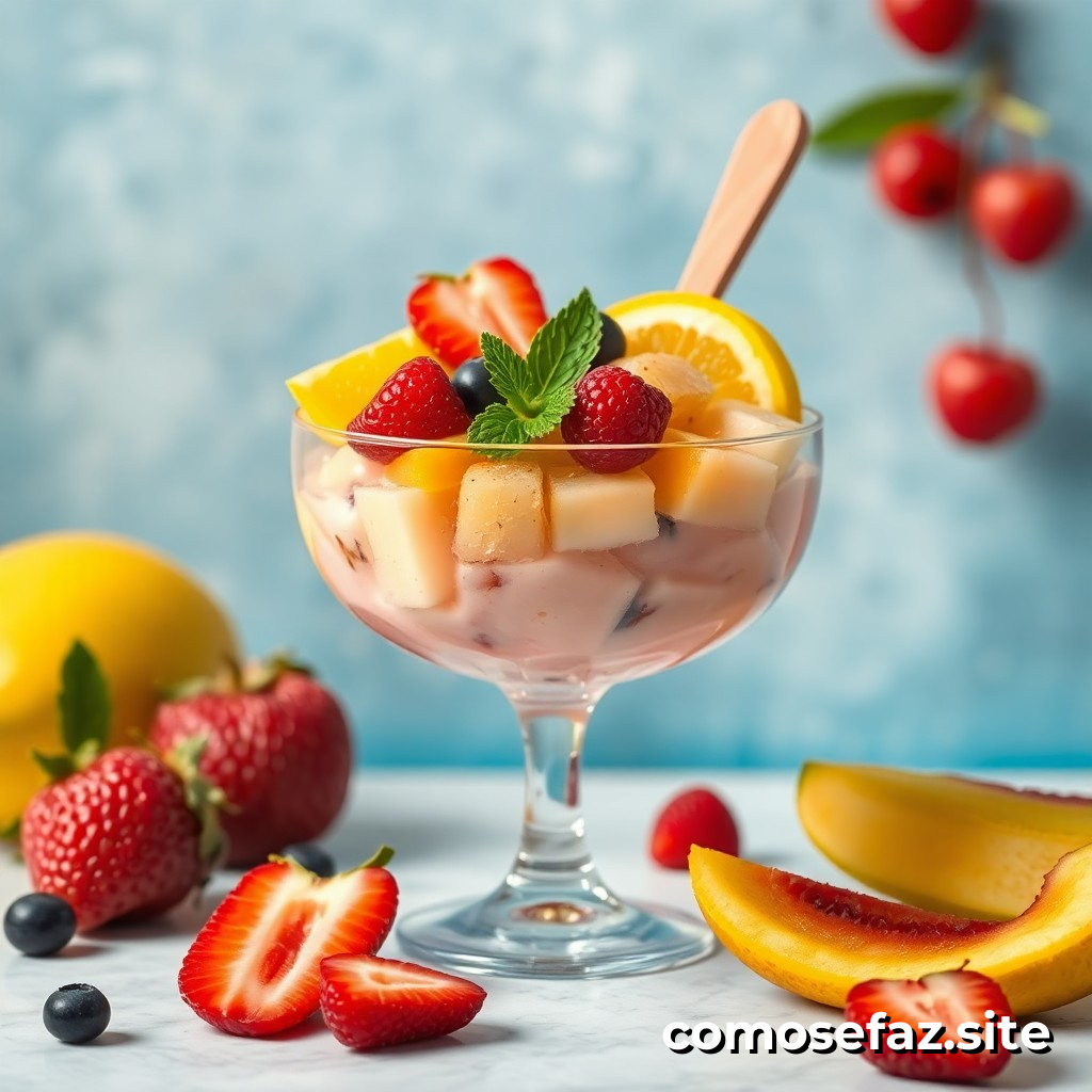 Preparando um Prato de Comida Saudável e Deliciosa com Frutas de Estação: Como fazer um Sorvete de Frutas