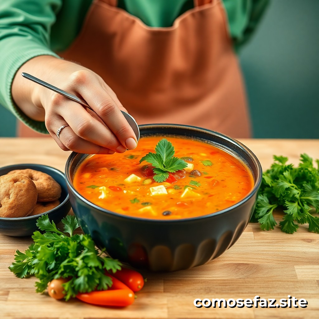 Preparando um Prato de Comida Saudável e Deliciosa com Ingredientes da Estação: Uma Receita de Sopa de Legumes