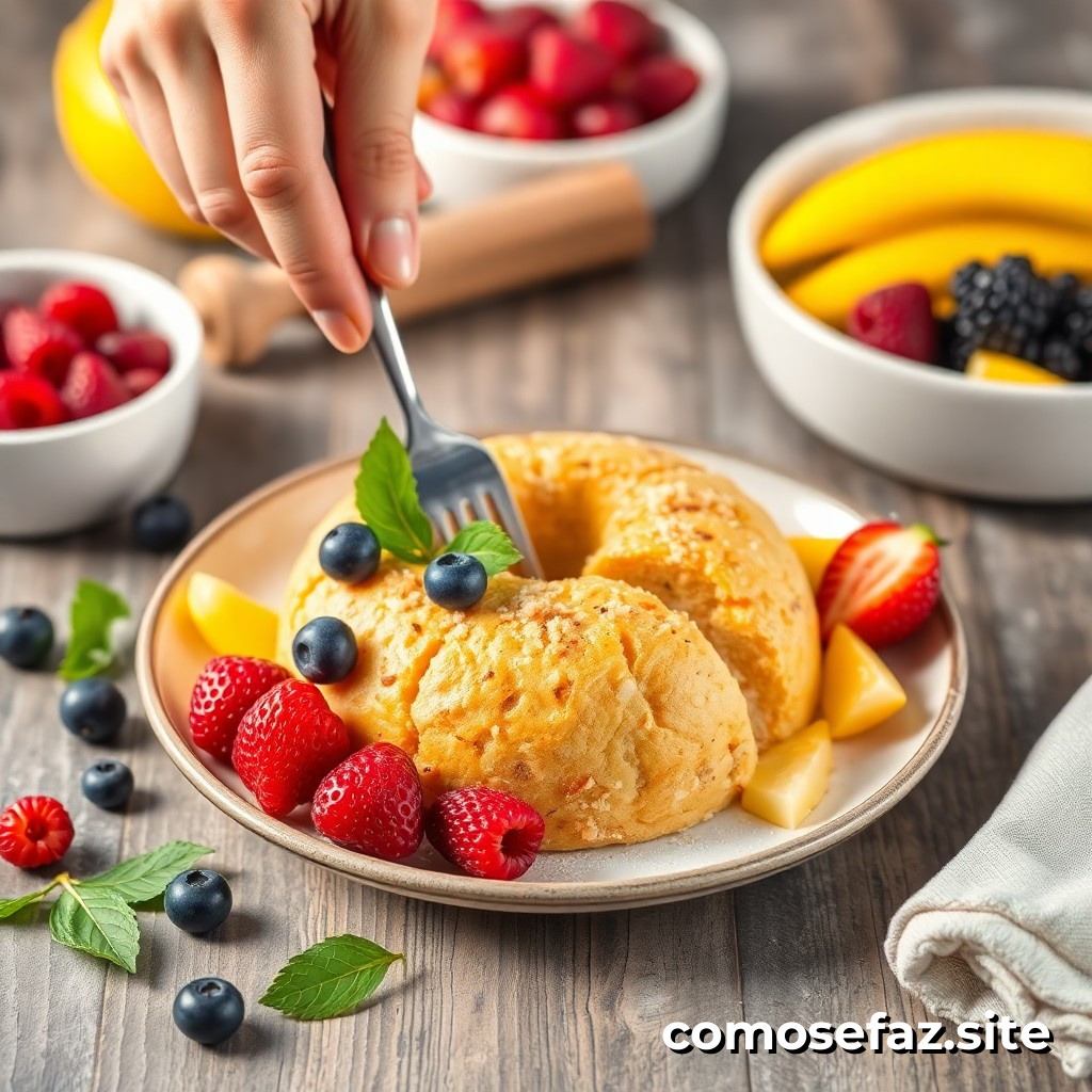 Preparando um prato de comida saudável e deliciosa com ingredientes de estação: Como fazer um bolo de frutas sem glúten