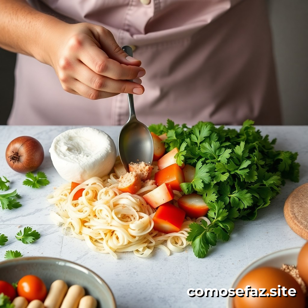 Preparando um Prato de Comida Saudável e Deliciosa com Ingredientes em Estoque