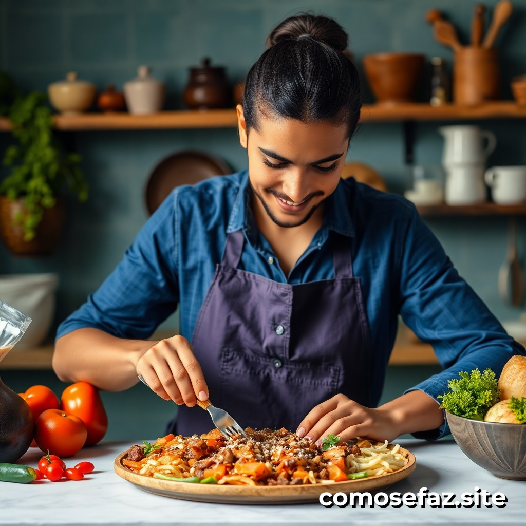 Preparando um Prato de Comida Saudável e Deliciosa com Ingredientes Locais