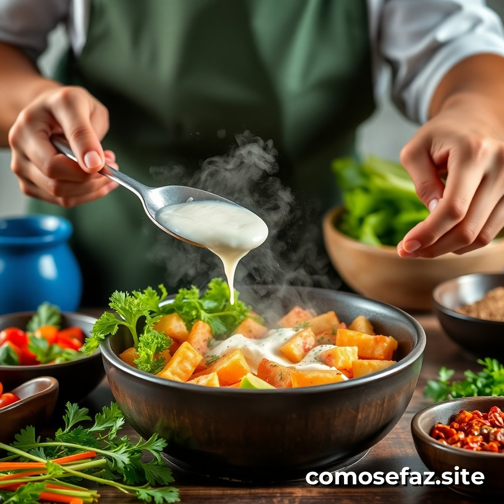 Preparando um Prato de Comida Saudável e Delicioso com Cereais Integrais