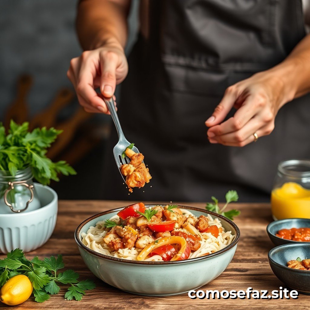 Preparando um Prato de Comida Saudável e Delicioso com Ingredientes Econômicos