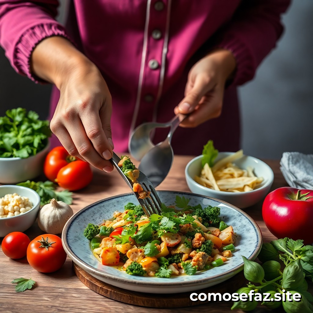 Preparando um Prato de Comida Saudável e Econômica com Ingredientes em Estoque