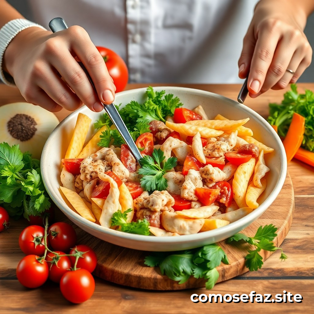 Preparando um prato de comida saudável e econômica utilizando ingredientes em promoção