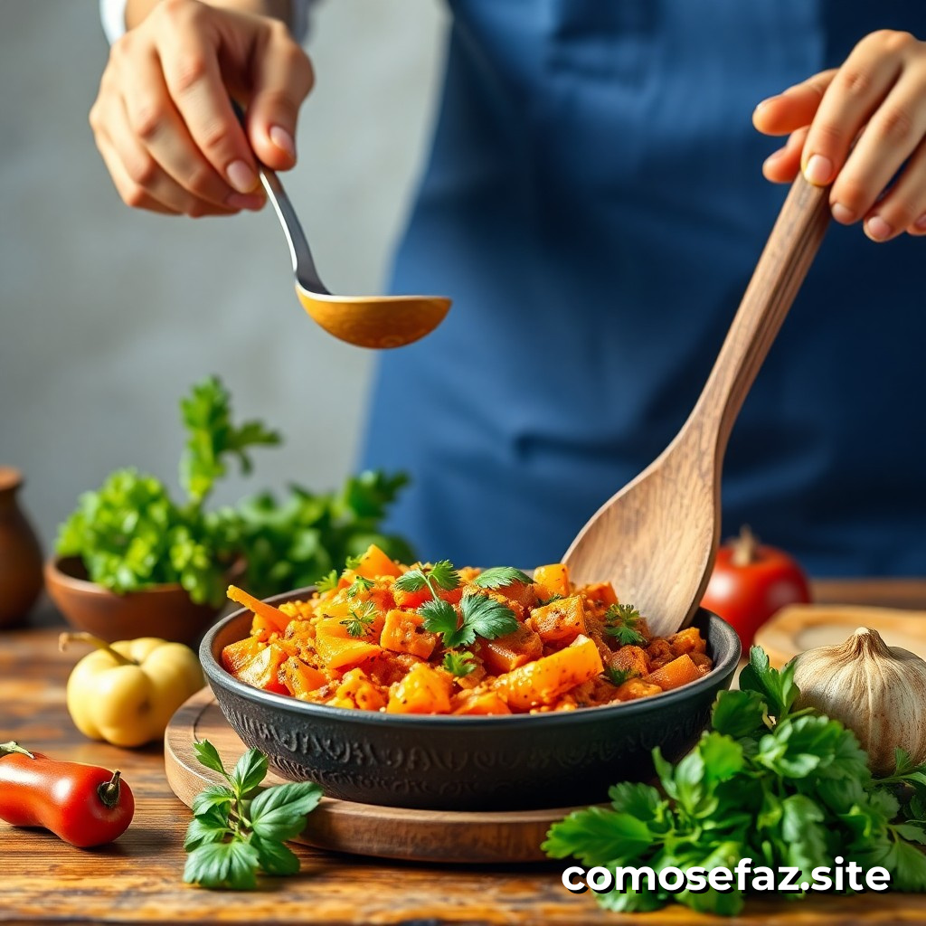 Preparando um Prato de Comida Saudável e Econômico com Ingredientes em Estoque
