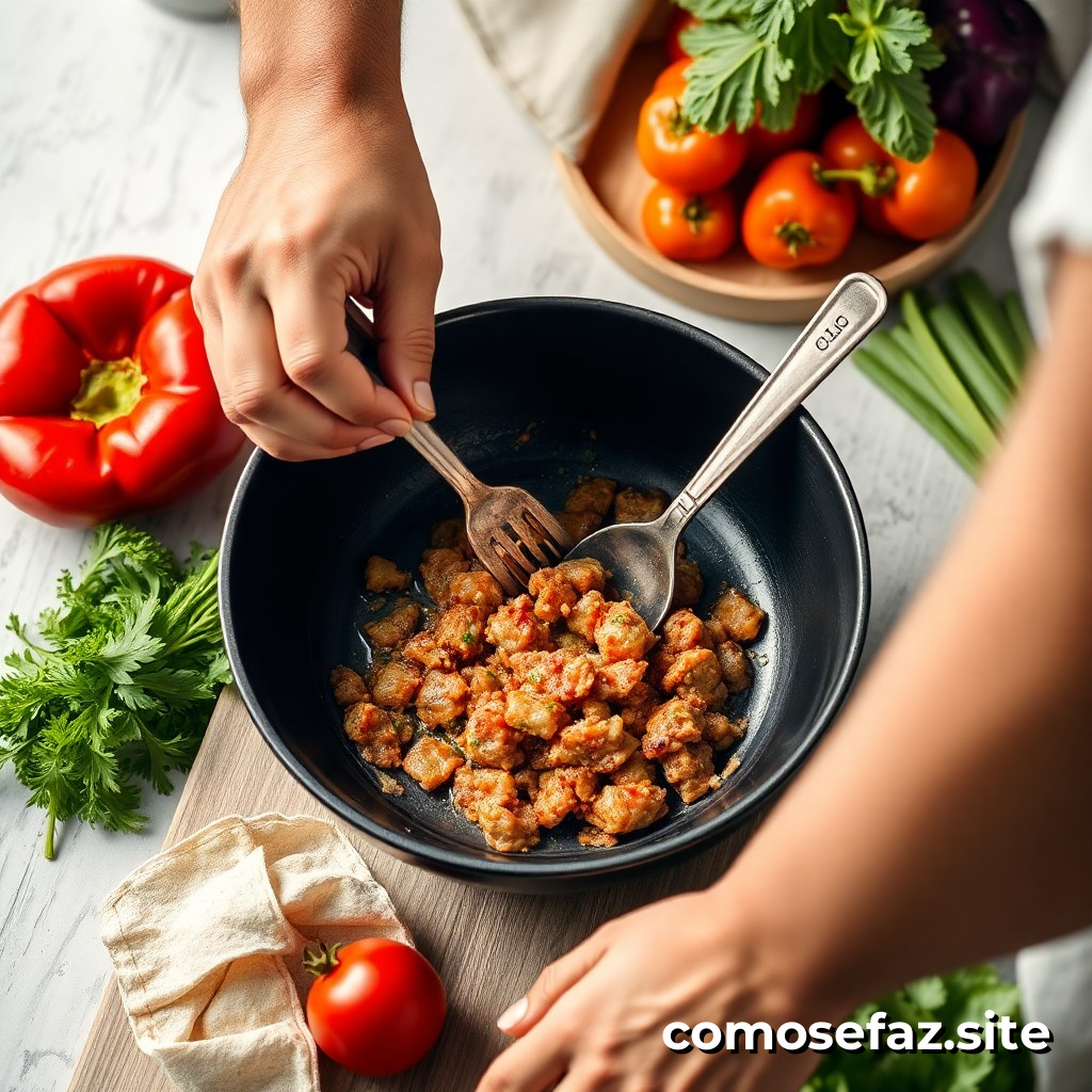 Preparando um Prato de Comida Saudável e Econômico com Ingredientes em Temporada