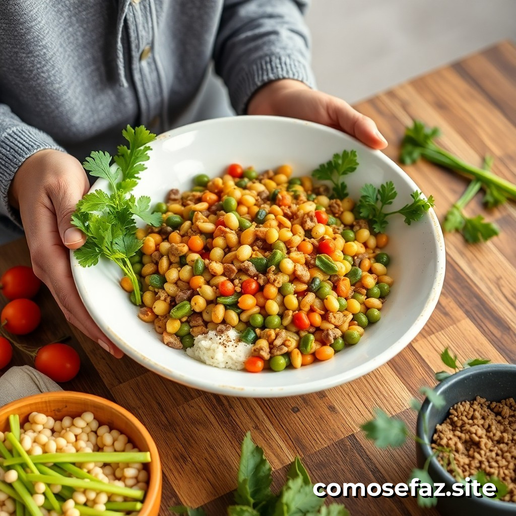 Preparando um Prato de Comida Saudável e Econômico com Legumes de Estação