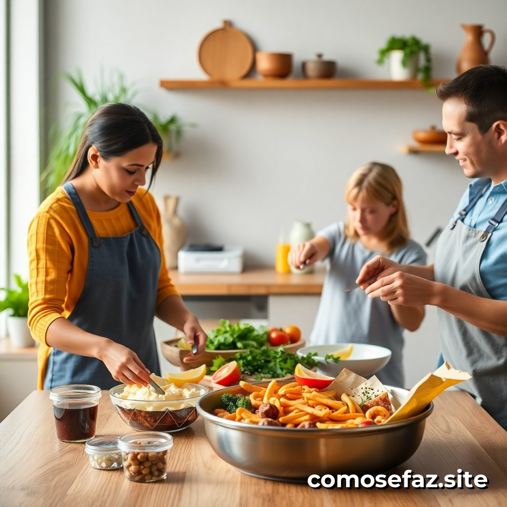 Preparando um Prato de Comida Saudável e Econômico para a Família