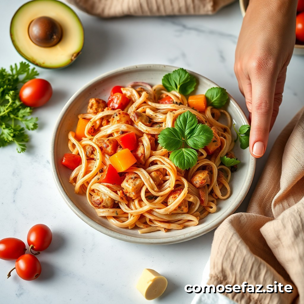 Preparando um Prato de Comida Saudável e Rápida com Ingredientes de Desperdício