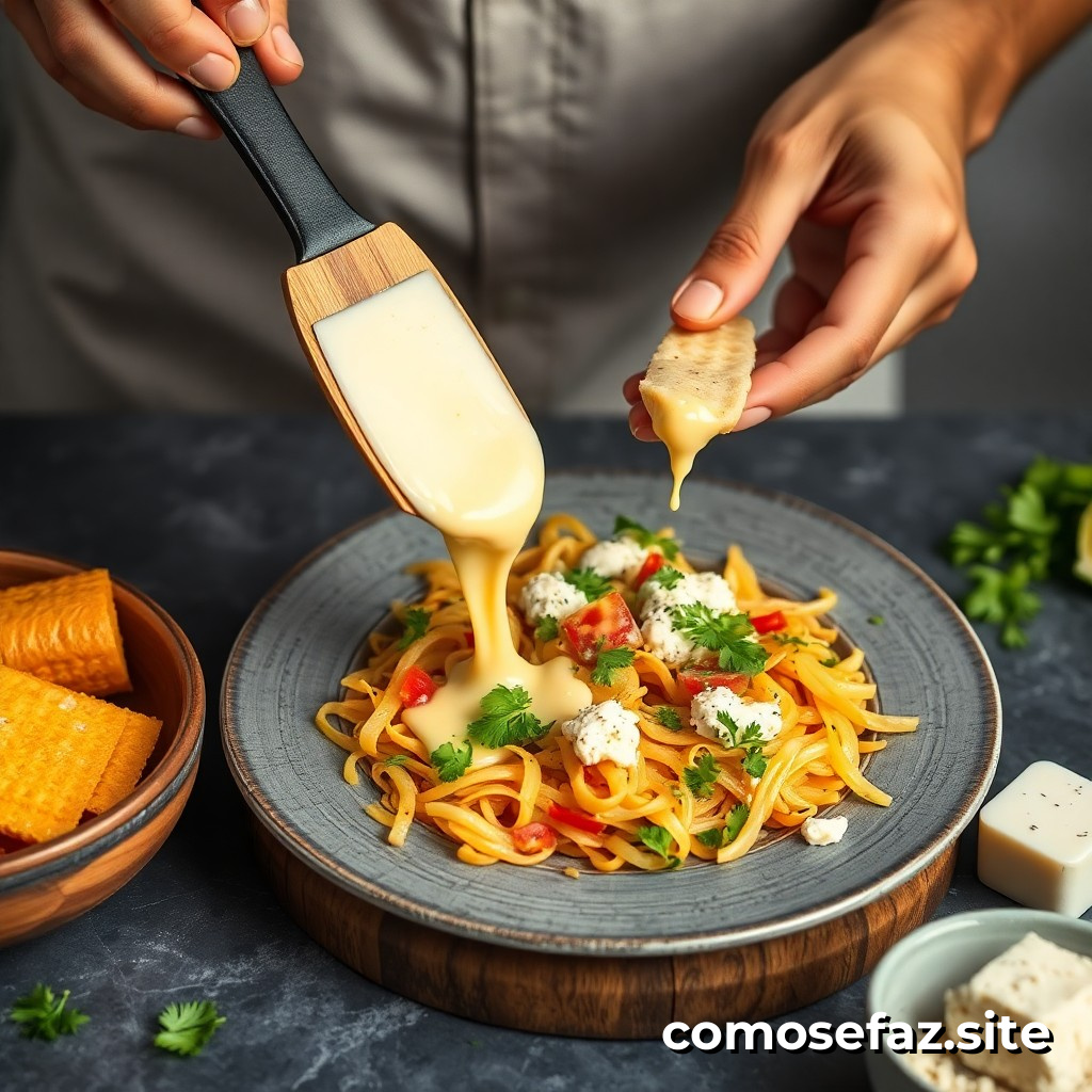 Preparando um Prato de Comida Saudável e Rápido com Abobrinha e Queijo