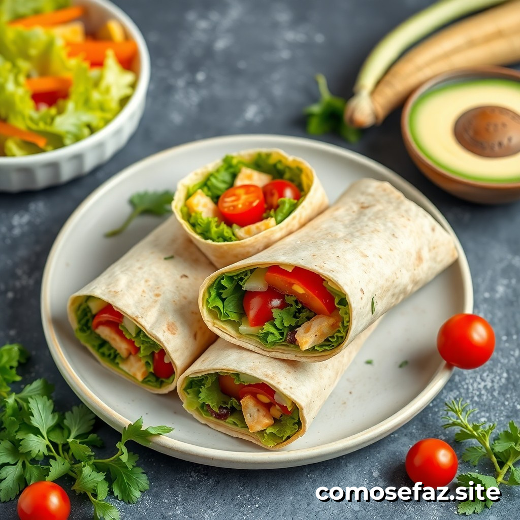 Preparando um Prato de Comida Saudável e Rápido com Ingredientes de Estação: Como fazer um Wrap de Vegetais