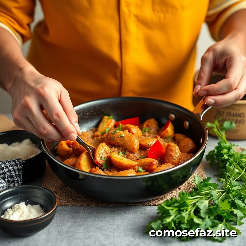 Preparando um Prato de Comida Saudável e Rápido para a Semana