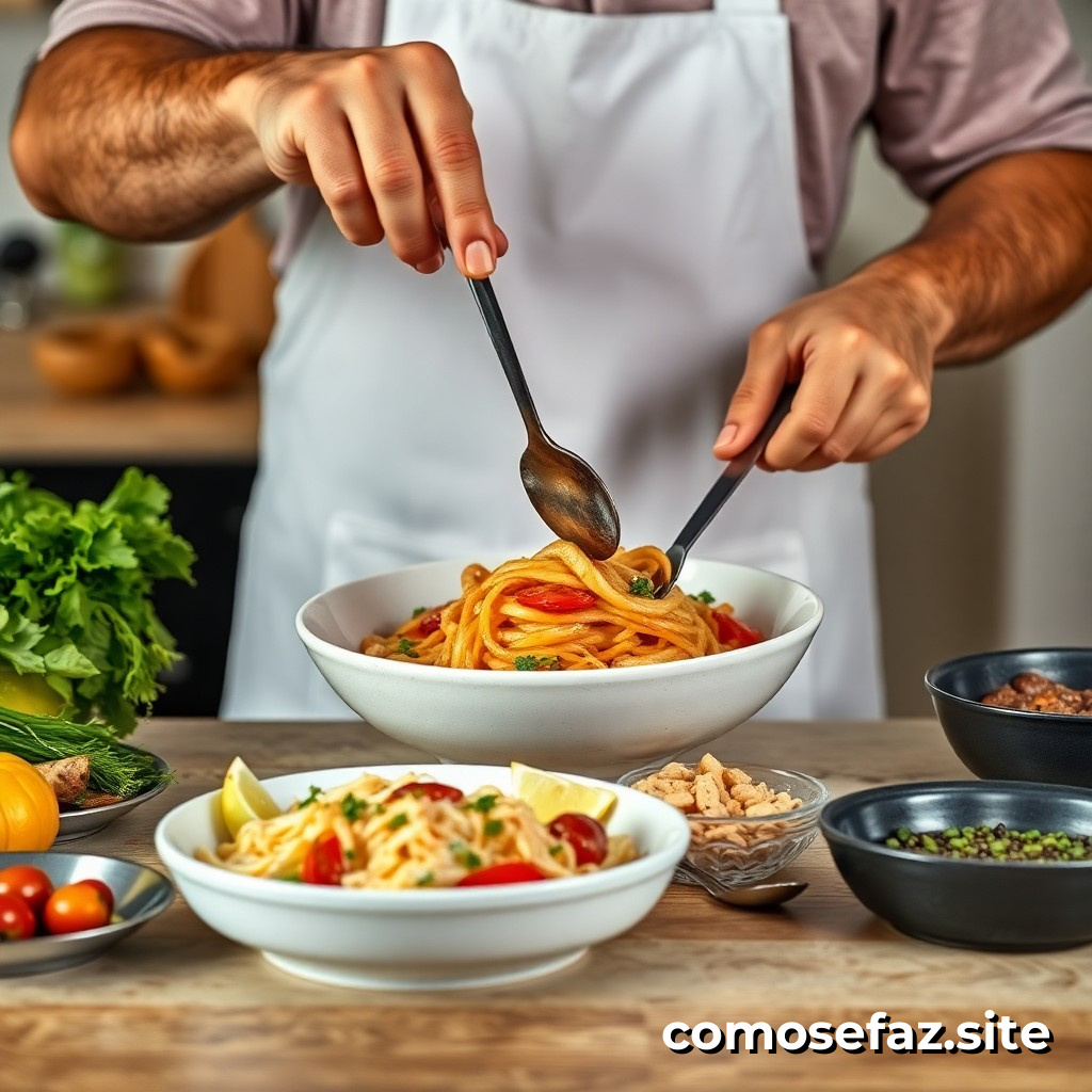 Preparando um Prato de Comida Saudável e Rápido para uma Noite de Semana