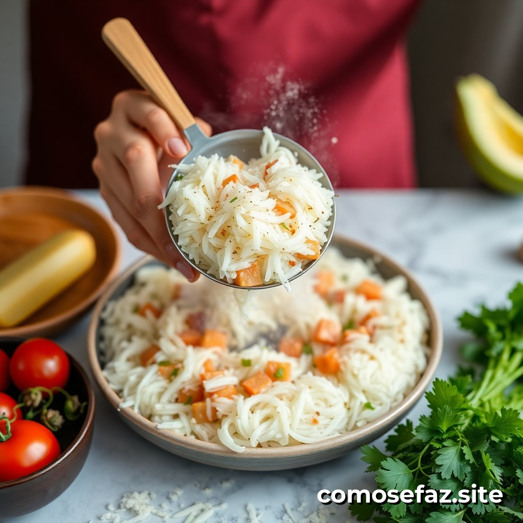 Preparando um Prato de Comida Saudável e Saboroso com Ingredientes de Estação