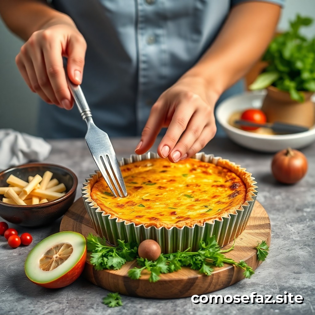 Preparando um Prato de Comida Saudável e Saboroso com Ingredientes de Estação: O Quiche de Vegetais