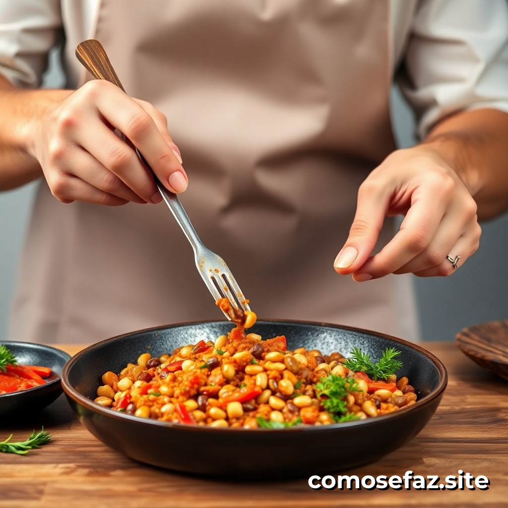 Preparando um Prato de Comida Saudável e Saboroso com Ingredientes de Estação: Risoto de Legumes