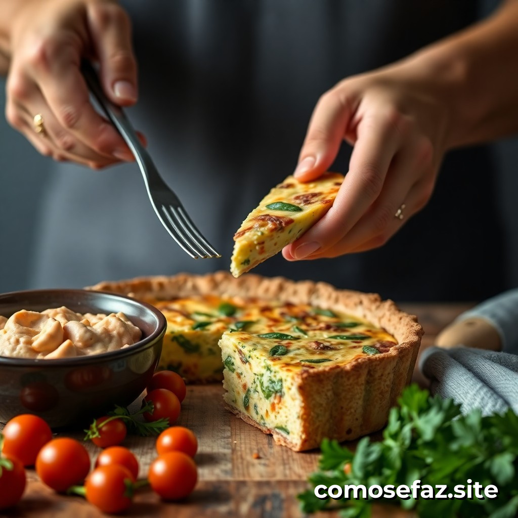 Preparando um prato de comida saudável e saboroso com ingredientes de estação: Como fazer um quiche de legumes