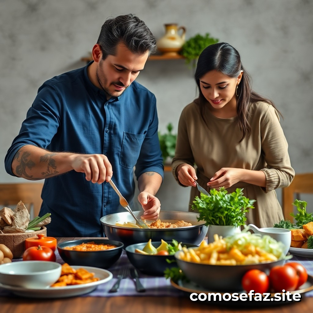 Preparando um Prato de Comida Saudável e Sustentável para a Família