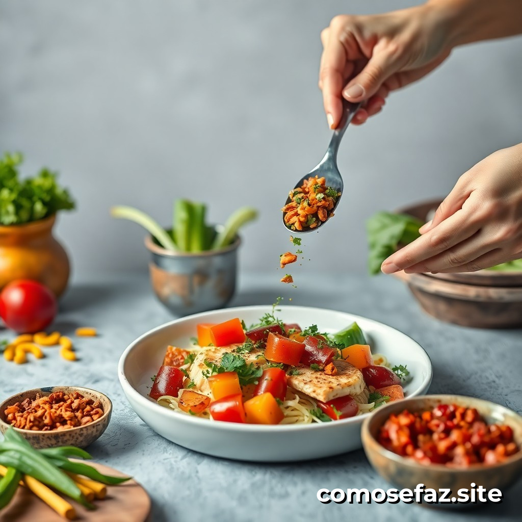 Preparando um prato de comida vegana caseira para melhorar a saúde e reduzir o impacto ambiental