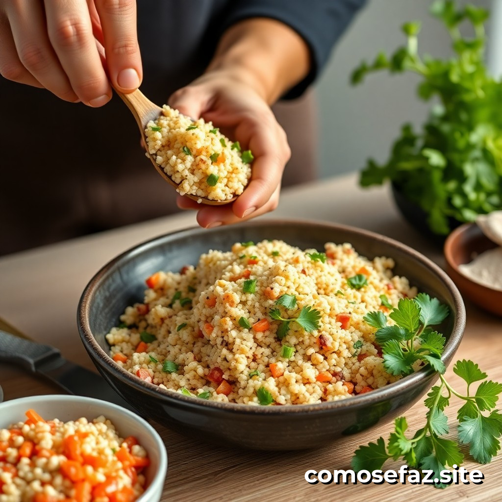 Preparando um prato de quinoa vegano e delicioso para iniciantes