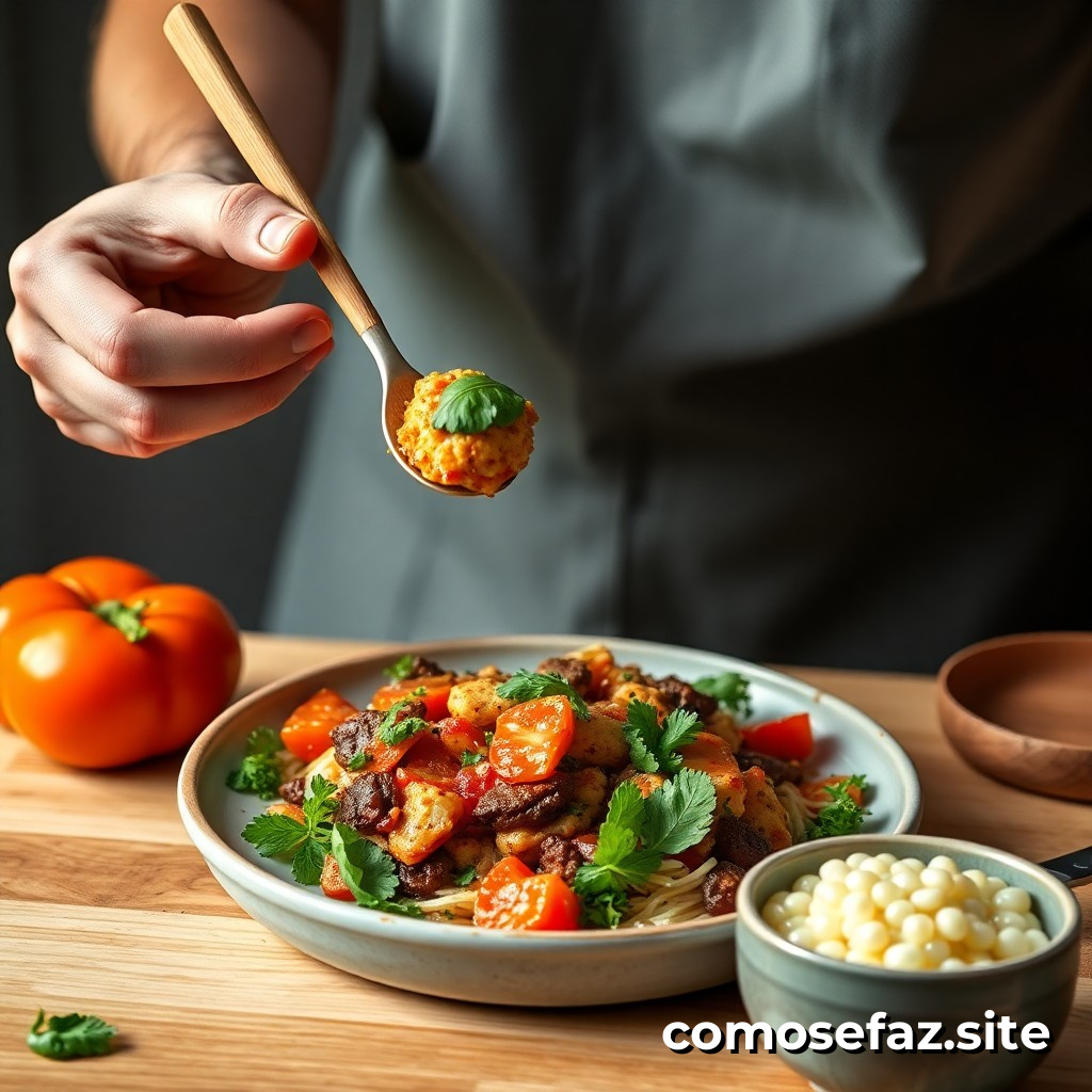 Preparando um prato vegetariano delicioso e fácil de fazer para iniciantes