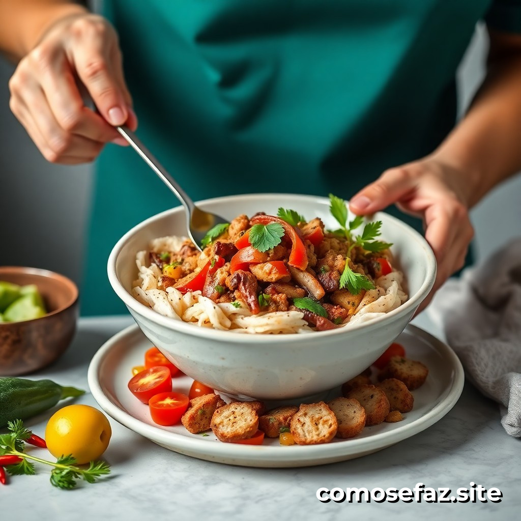 Preparando un delicioso plato de comida brasileña con ingredientes orgánicos