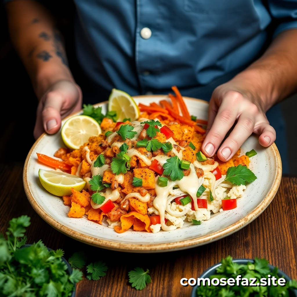 Preparando un delicioso plato de comida mexicana con ingredientes frescos