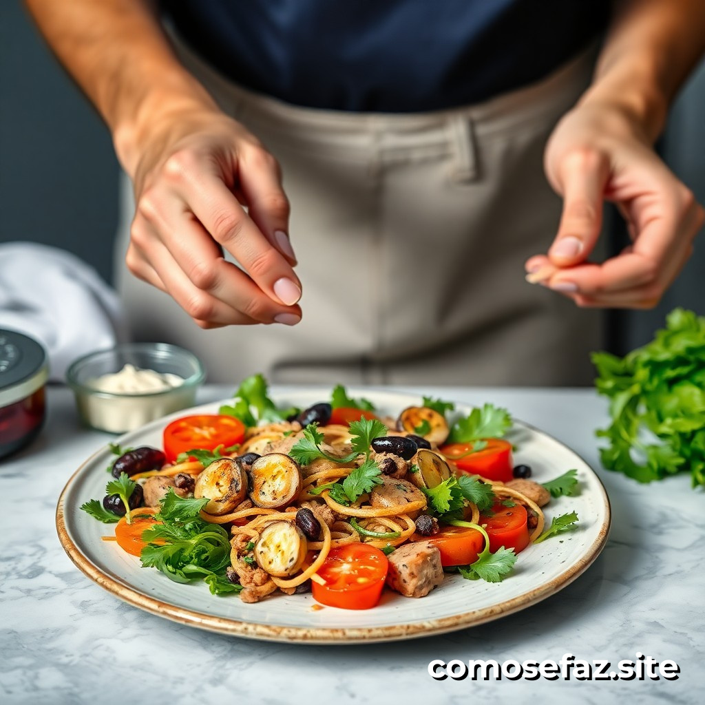 Preparando un delicioso plato de comida vegana con ingredientes económicos