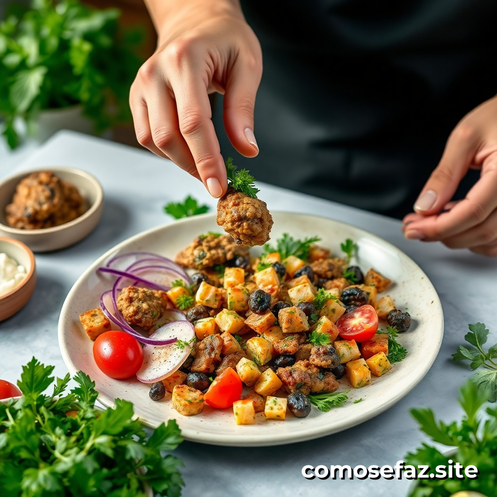 Preparando un delicioso plato de comida vegana con ingredientes locales y sin gluten