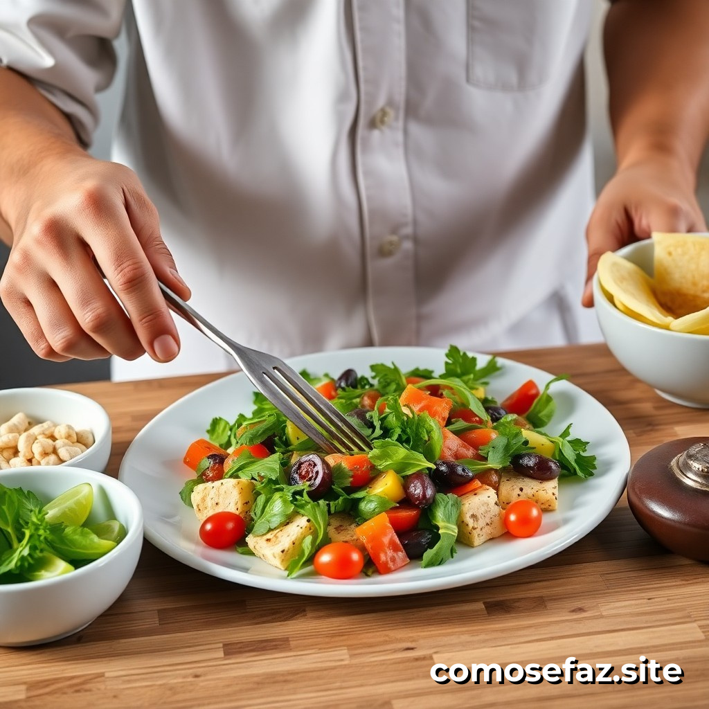 Preparando un delicioso plato de comida vegetariana con ingredientes económicos
