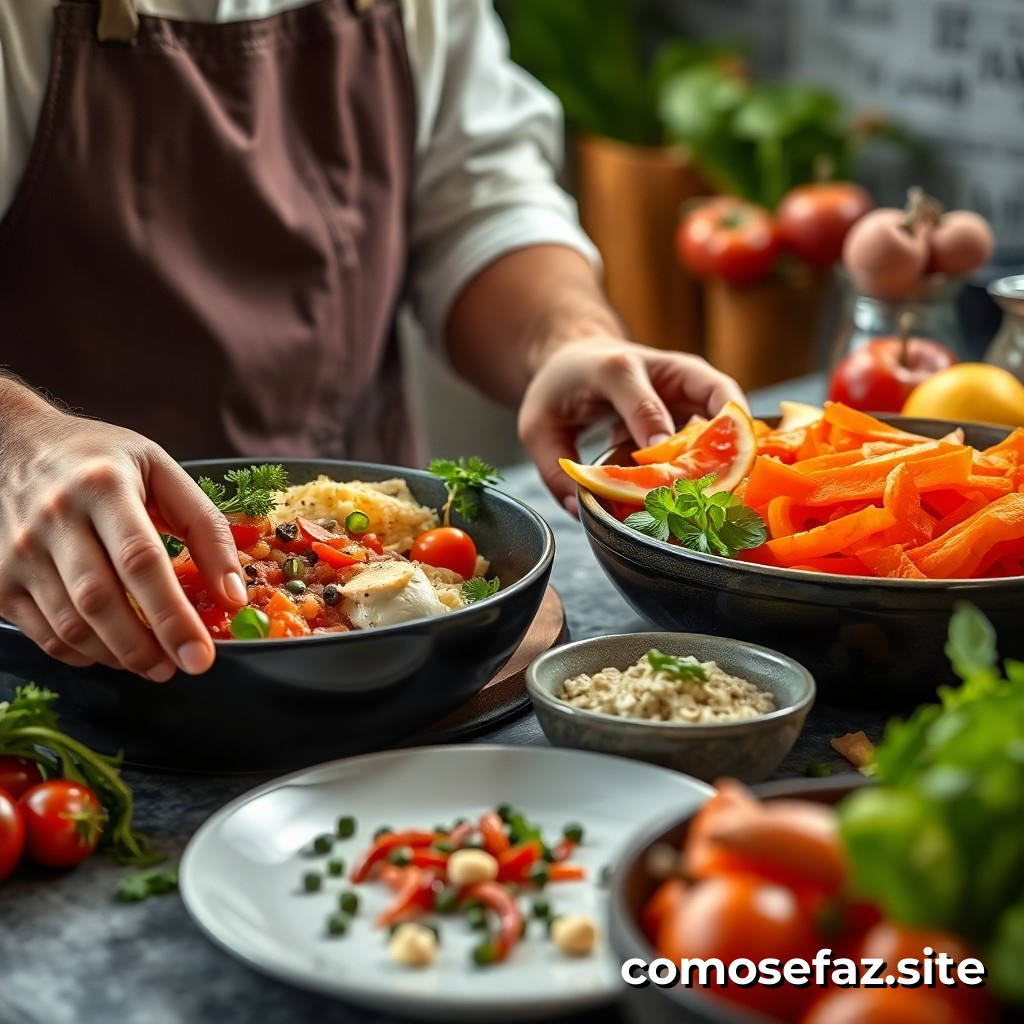 Preparando un plato de comida saludable y económica utilizando ingredientes locales y estacionales