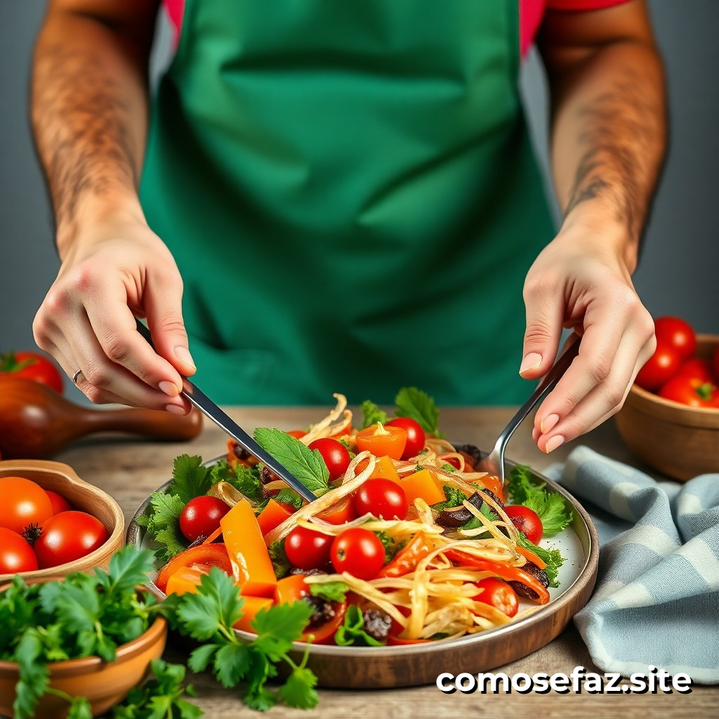 Preparando un plato de comida saludable y económico utilizando ingredientes de temporada