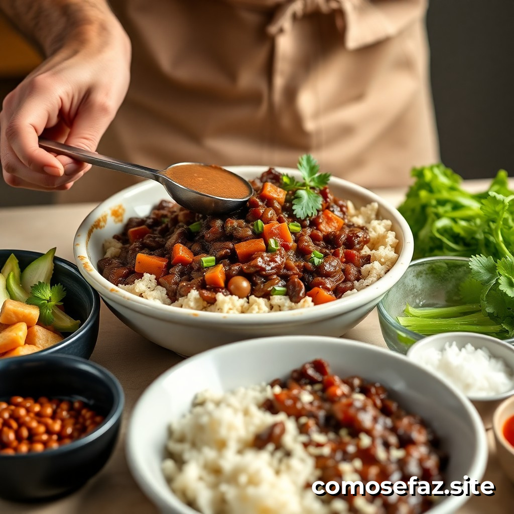 Preparando un prato de comida brasileña típica: Feijoada