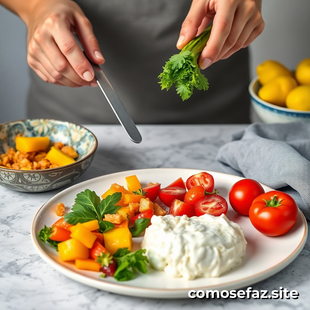 Preparar un plato de comida vegetariana con productos de temporada
