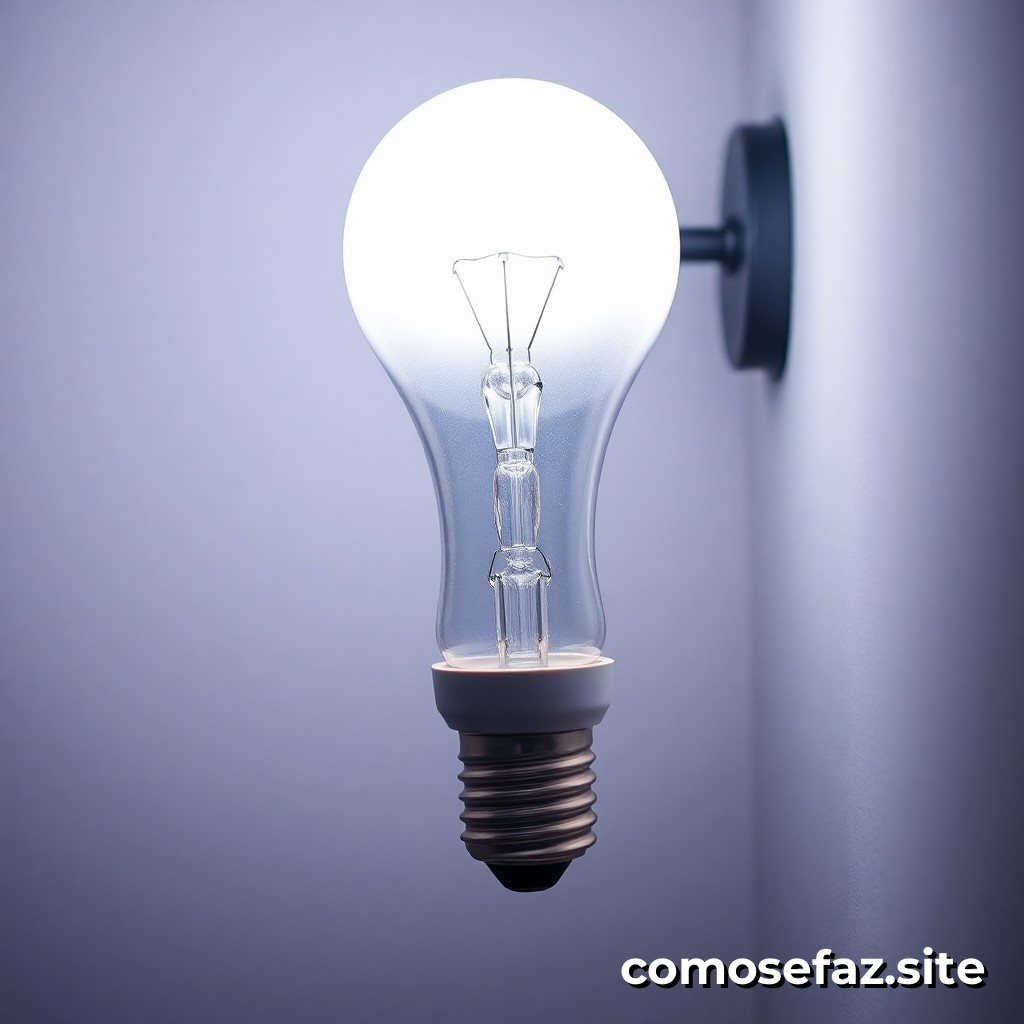 Trocando uma lâmpada incandescente por uma lâmpada LED para economizar energia